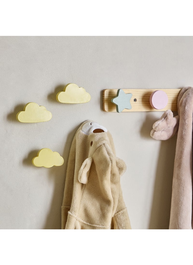 Home Box Cloud Shaped 4-Piece Wooden Wall Hook Set 9 x 5 x 3 cm  - Image 4