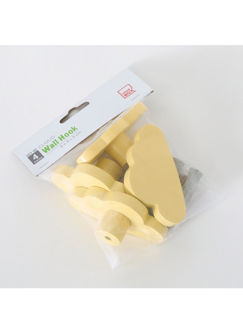 Home Box Cloud Shaped 4-Piece Wooden Wall Hook Set 9 x 5 x 3 cm  - Image 5
