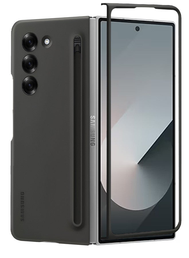 CATANES (for Samsung Galaxy Z Fold 6) Case with Screen Protector Ultra Hybrid Premium Case with Built-in New Compact S Pen, Holder and Storage Slot for Pen Black - Image 1