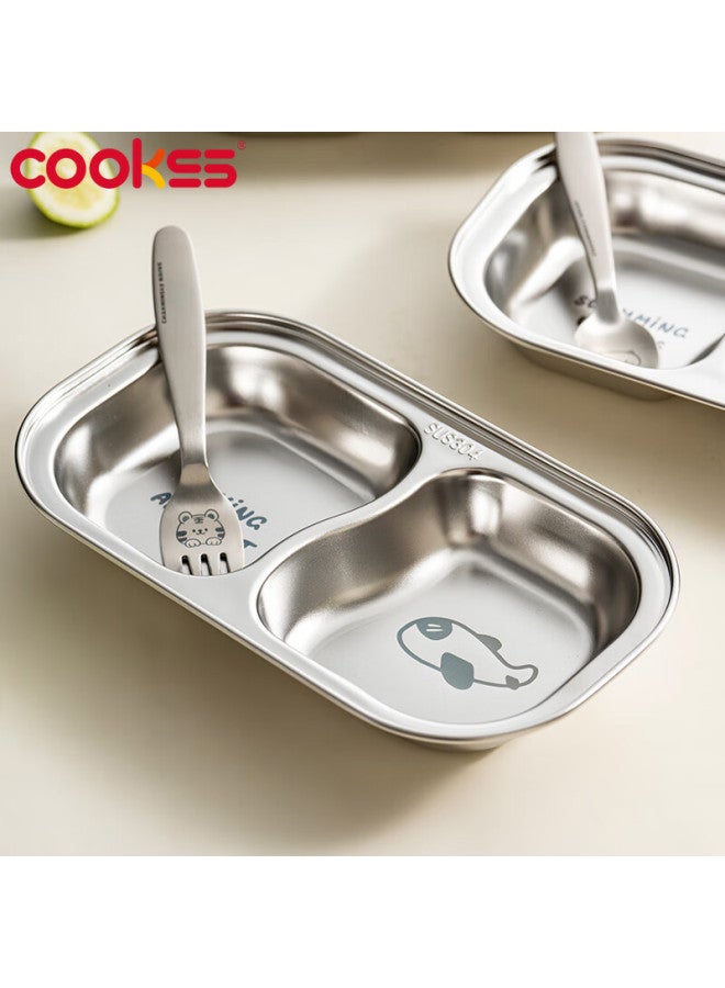 Cookss Baby Plate, Infant Feeding Bowl, 304 Stainless Steel Children's Tableware, Divided Eating Tray, Lunch Box - Image 1