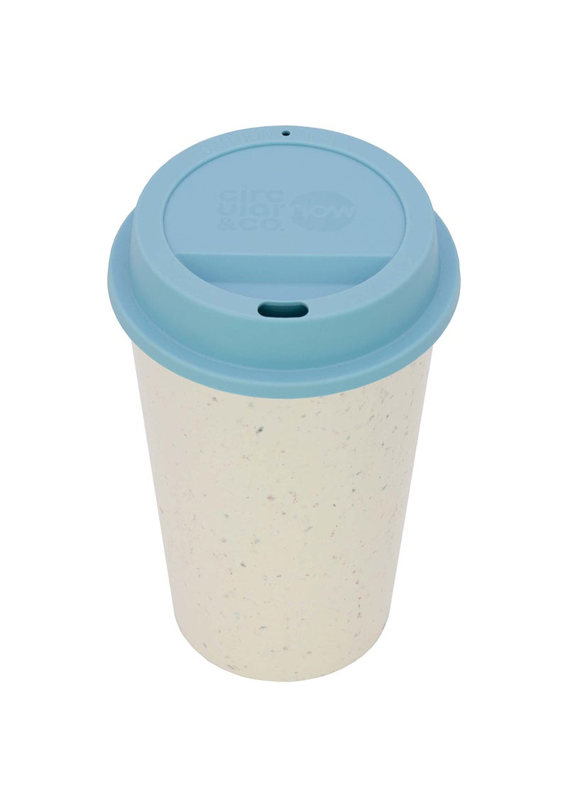 Circular and Co Circular Now Cup - 12oz/340ml Reusable Coffee Cup Made from Recycled Single Use Cups. Insulated and Recyclable. (Cream & Faraway Blue) - Image 4