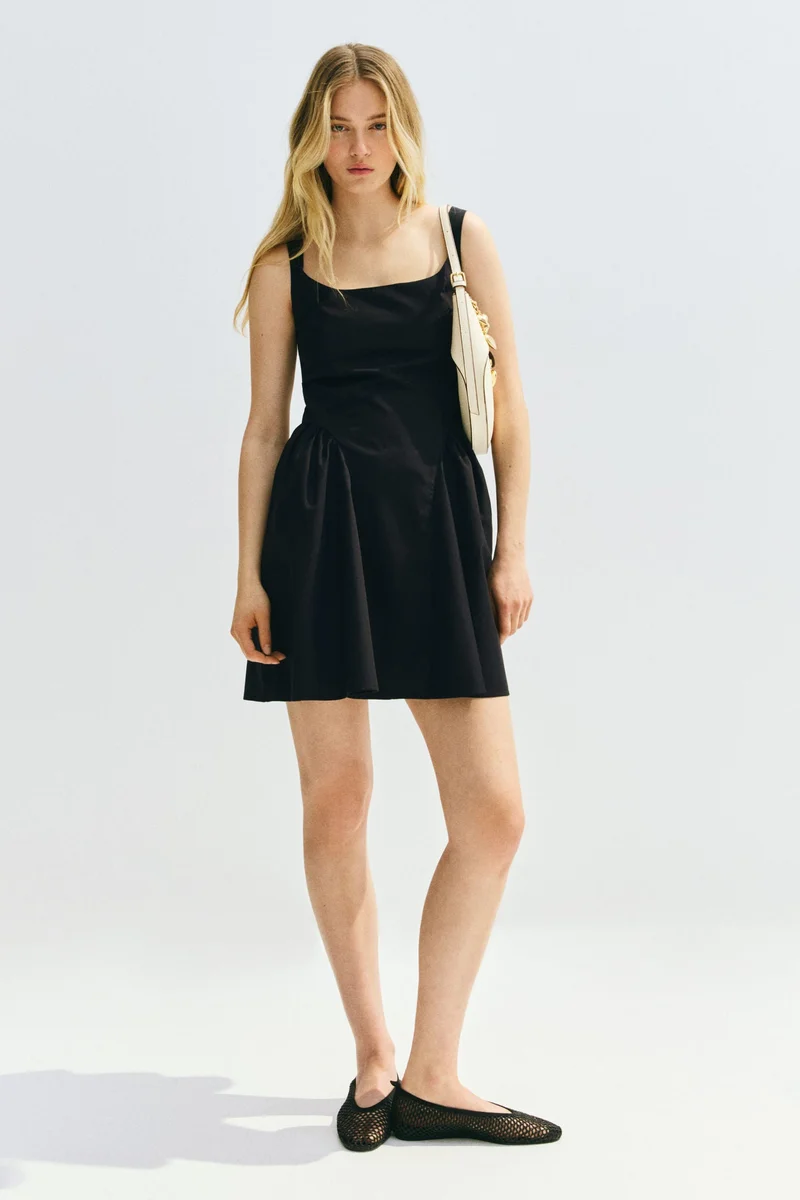 H&M Open-back cotton poplin dress