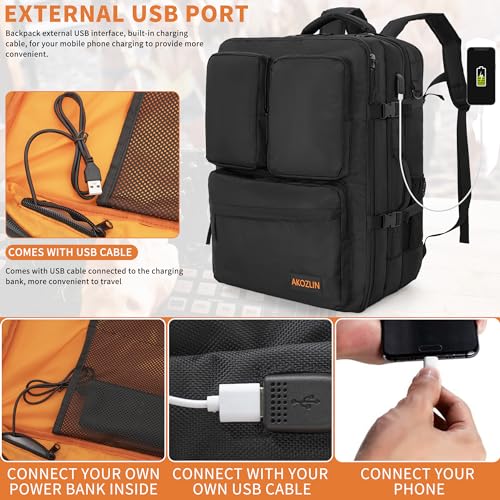 AKOZLIN DJ Mixer Travel Backpack 15"x9.8"x21.6" For Controller DJ Multi-Pockets With USB Port For Two Equipments,Laptop,Vinyl Records,Cables Accessories - Image 2