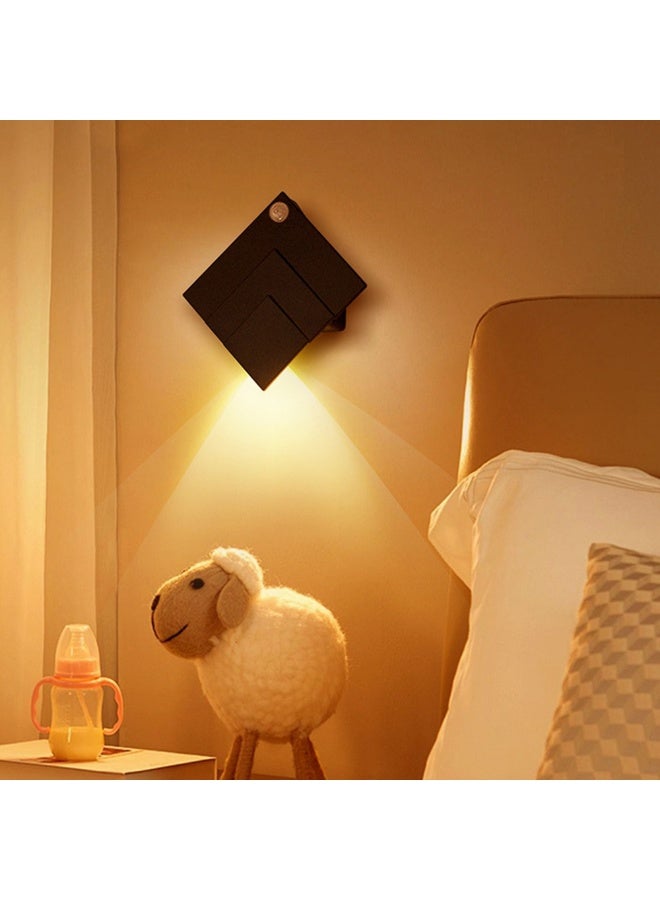 2packs（White and Black）Rechargeable Smart Motion Sensor Night Light LED No Wiring Magnetic Bedroom Bathroom Bedside Corridor Doorway Night Lamp - Image 3