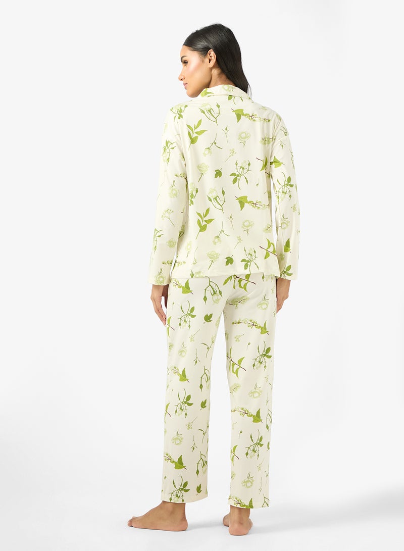 Ginger Ditsy Floral Shirt & Pyjama Set - Image 2