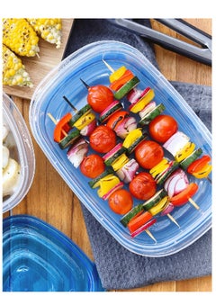 sistema Sistema Takealongs 950ML Stackable Rectrangular food storage, clear with blue lid, pack of 3, Phthalate & BPA Free, Microwave and dishwasher safe.  - Image 3