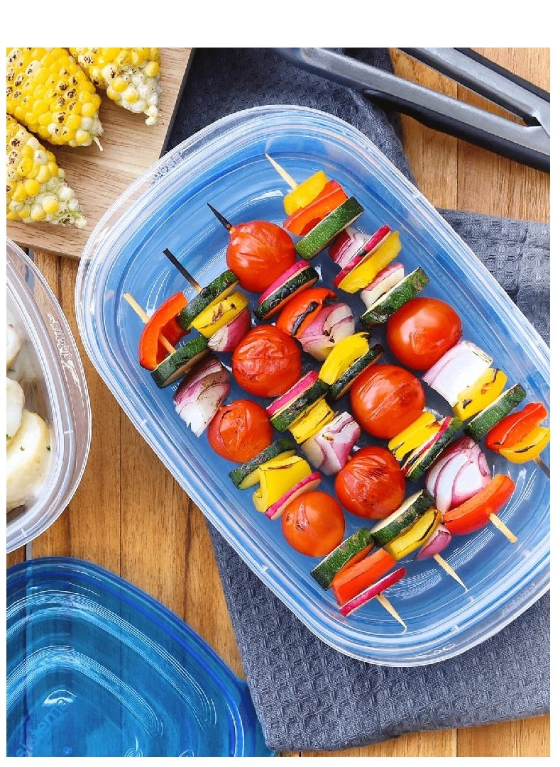 sistema - Sistema Takealongs 950ML Stackable Rectrangular food storage, clear with blue lid, pack of 3, Phthalate & BPA Free, Microwave and dishwasher safe. - Image 1