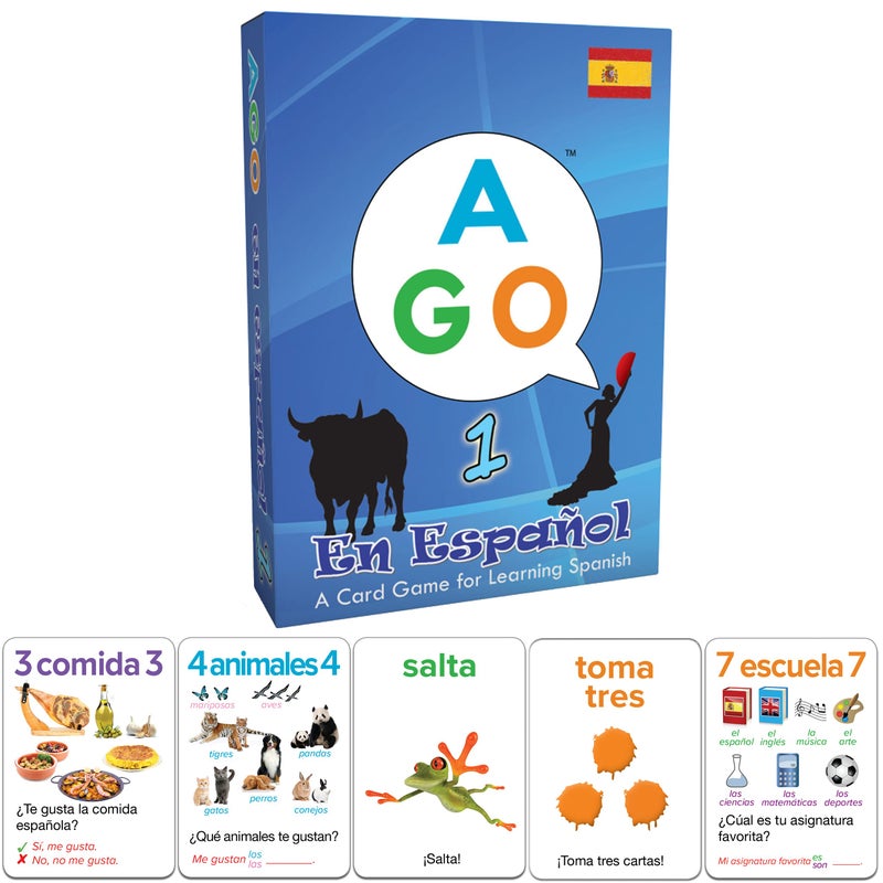 AGO En EspaÃ±ol Card Game for Beginners. Learn Spanish by Playing a Fun Conversational Game! - Image 1