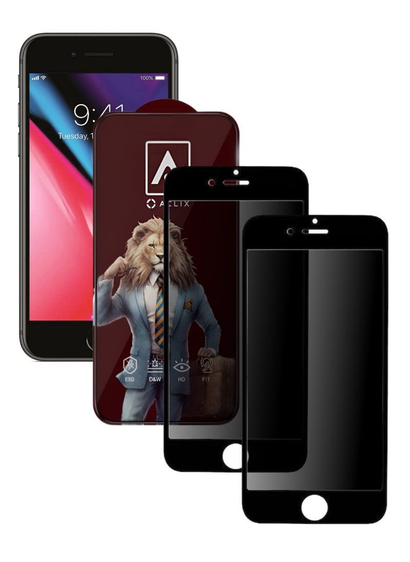 أكاليكس قطعتين، شاشة حماية، عاكس مخفي، لهاتف ايفون 8 ، جودة ممتازة. - Image 1