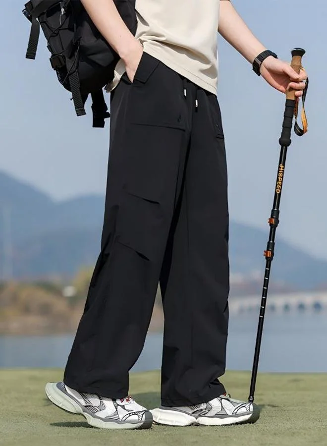 تايك تو Men Black Wide-Leg Cargo Pants