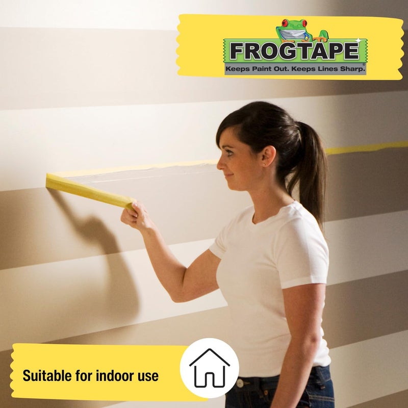 FrogTape Frog Tape Yellow Delicate Surface Painters Masking Tape 36mm x 411m Indoor painting and decorating for sharp lines and no paint bleed  - Image 5
