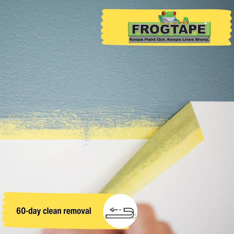 FrogTape Frog Tape Yellow Delicate Surface Painters Masking Tape 36mm x 411m Indoor painting and decorating for sharp lines and no paint bleed  - Image 3