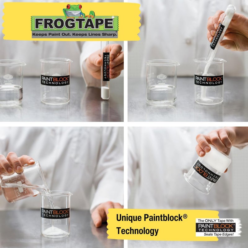 FrogTape Frog Tape Yellow Delicate Surface Painters Masking Tape 36mm x 411m Indoor painting and decorating for sharp lines and no paint bleed  - Image 4
