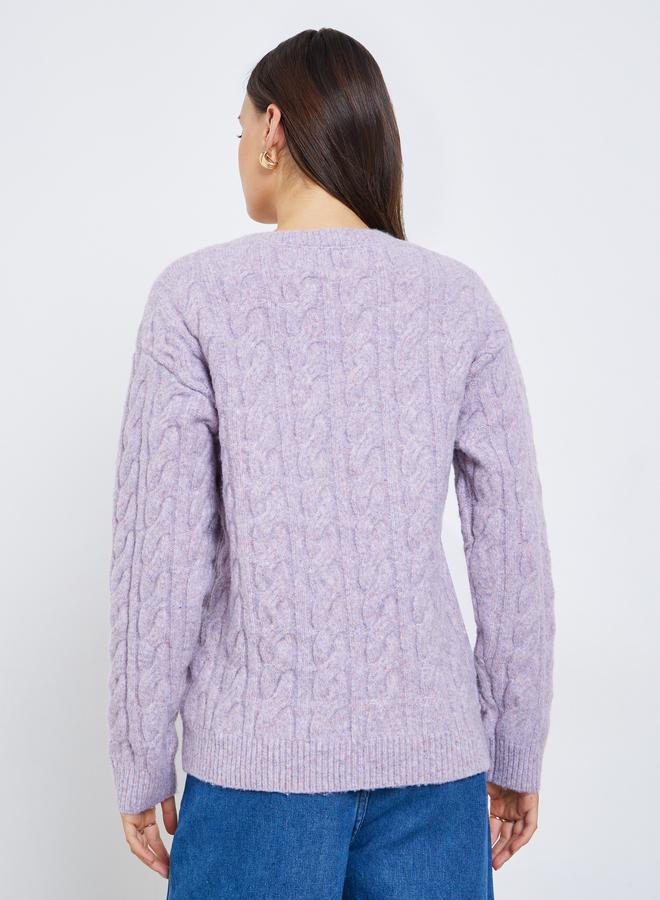 ستايلي سويتر محبوك بمزيج يارن وقصة عادية - Image 4