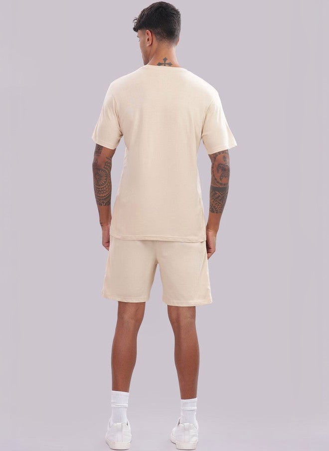 OUTLAWS Pure Cotton Round Neck T-shirt and Shorts Co-Ords Set - Image 2