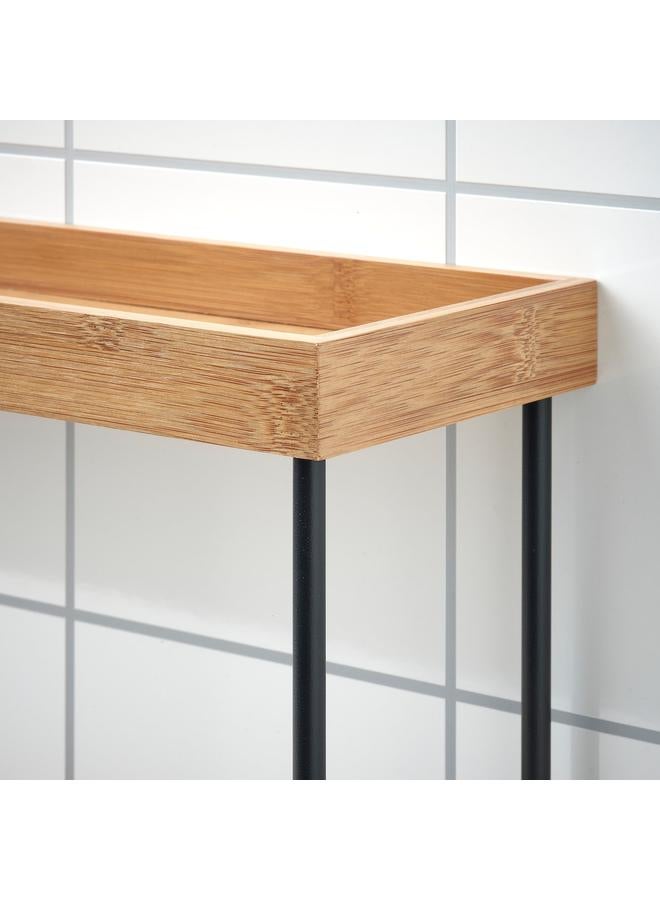 زبون منظم سطح المطبخ، معدن/خيزران، 38×13×28 سم - Image 3