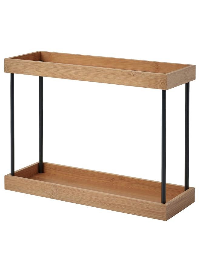 زبون منظم سطح المطبخ، معدن/خيزران، 38×13×28 سم - Image 1