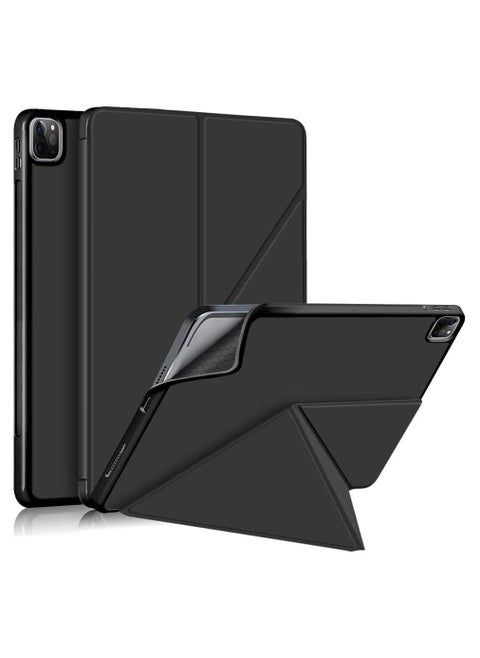 ELMO3EZZ Hybrid Slim Case for iPad Pro 11-inch (4th / 3rd Generation) 2022/2021 - [Built-in Pencil Holder] Shockproof Cover w/Clear Transparent Back Shell, Also Fit iPad Pro 11" 2nd Gen, Black