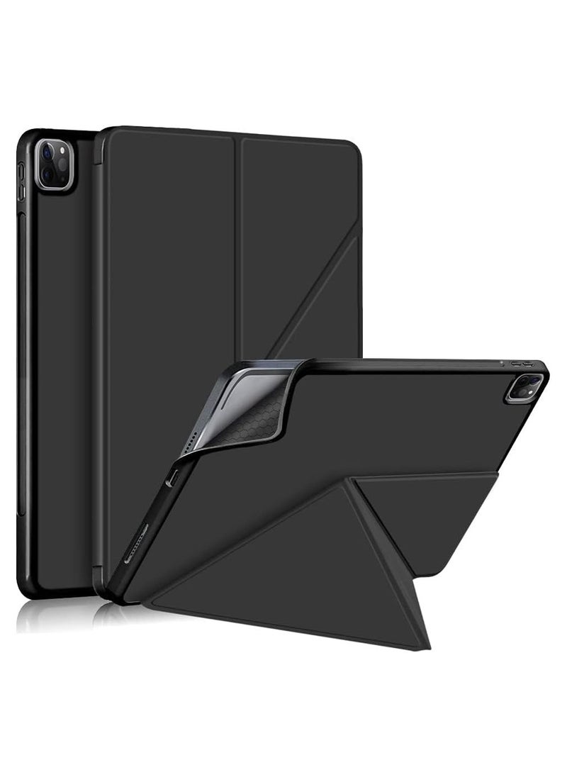 ELMO3EZZ Hybrid Slim Case for iPad Pro 11-inch (4th / 3rd Generation) 2022/2021 - [Built-in Pencil Holder] Shockproof Cover w/Clear Transparent Back Shell, Also Fit iPad Pro 11" 2nd Gen, Black
