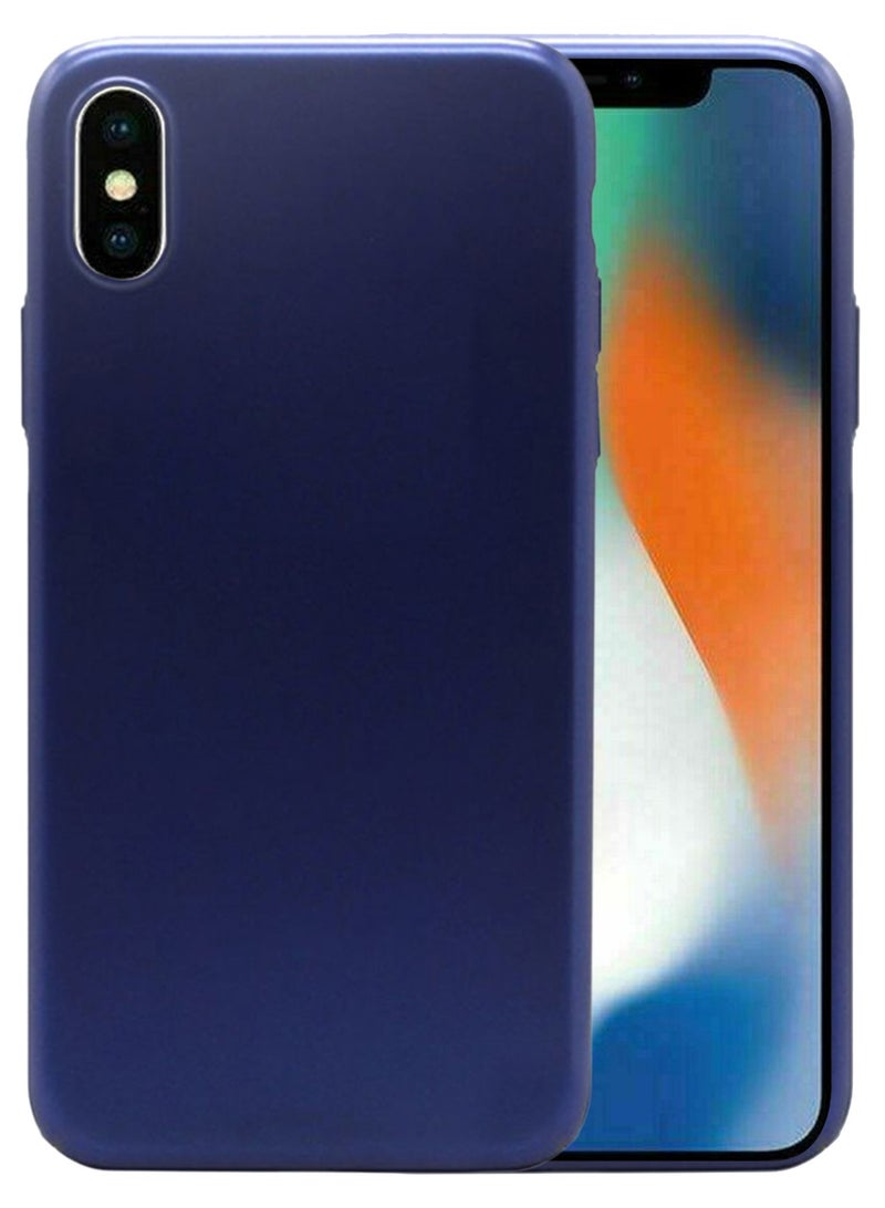 CATANES Protective Electroplated Hard Back Case Camera Protection Cover for iPhone XS - Blue - Image 1