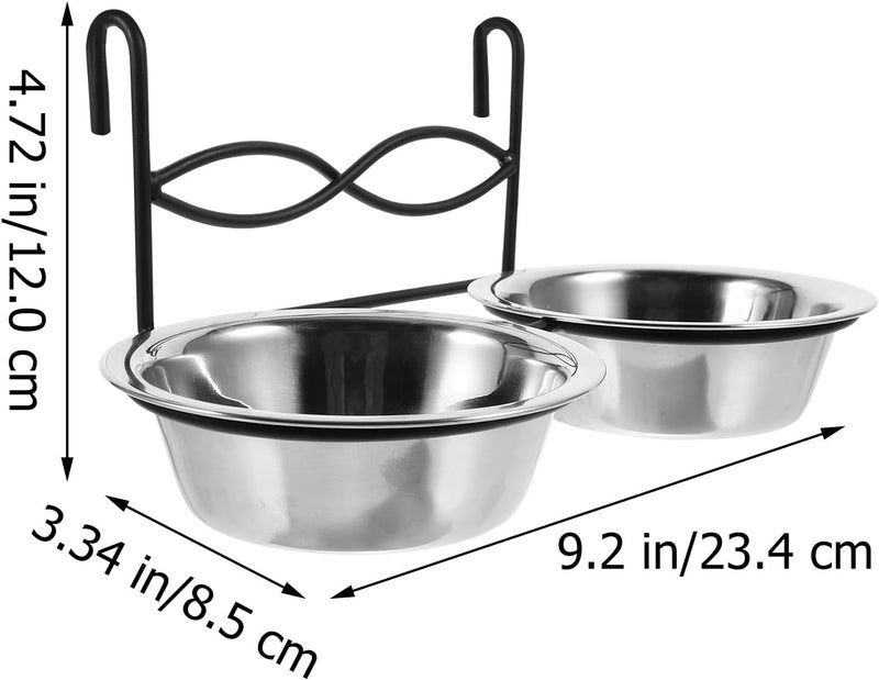 GANAZONO Hanging Bird Food Feeding Cup with Stand Small 11cm Stainless Steel Parrot Feeding Bowl for Cage Use Bird Water Holder and Clip Feeder - Image 2