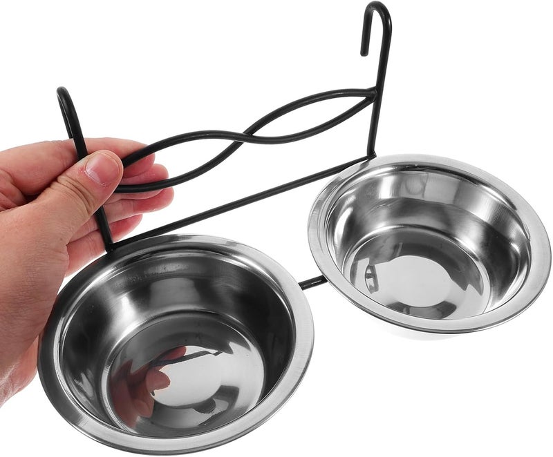 GANAZONO Hanging Bird Food Feeding Cup with Stand Small 11cm Stainless Steel Parrot Feeding Bowl for Cage Use Bird Water Holder and Clip Feeder - Image 4