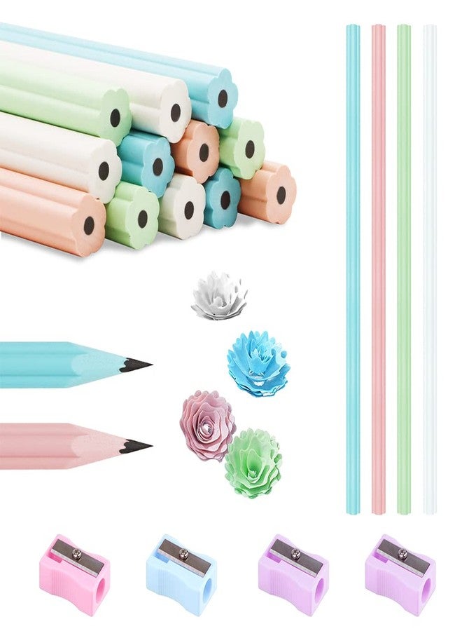 HMIEPRS 12PCS Cute Pencils #2, HB Graphite Pencils Cute Wood-Cased Lead Pencil and 4 Pencil Sharpeners, Anti-Break Graphic Pencils Office School Supply for Drawing Sketching Writing (Assorted Colors) - Image 1