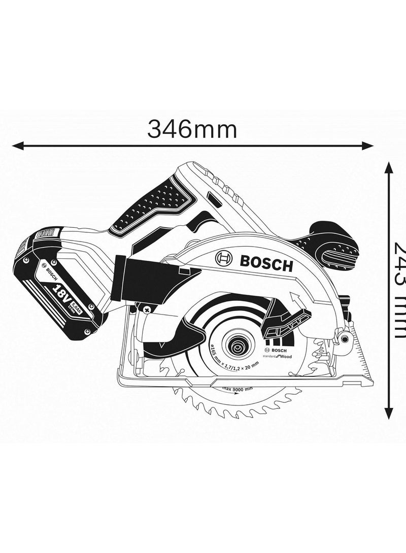 BOSCH Bosch Professional 18V Cordless Charging Circular Saw, Versatile Battery Powered Circular Saw For All Your Powerful Sawing Jobs It Comes Without Batteries And Charger  - Image 2