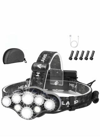 Head Torch, Super Bright Headlight, 18000 Lumens 8 LED Modes Headlamp, Rechargeable Waterproof with Red Flash Light for Camping, Fishing, Running - pzsku/ZFCA521B524C05CF9663FZ/45/_/1673835594/daec38e1-1a8c-4627-a48a-02b055a0a58c