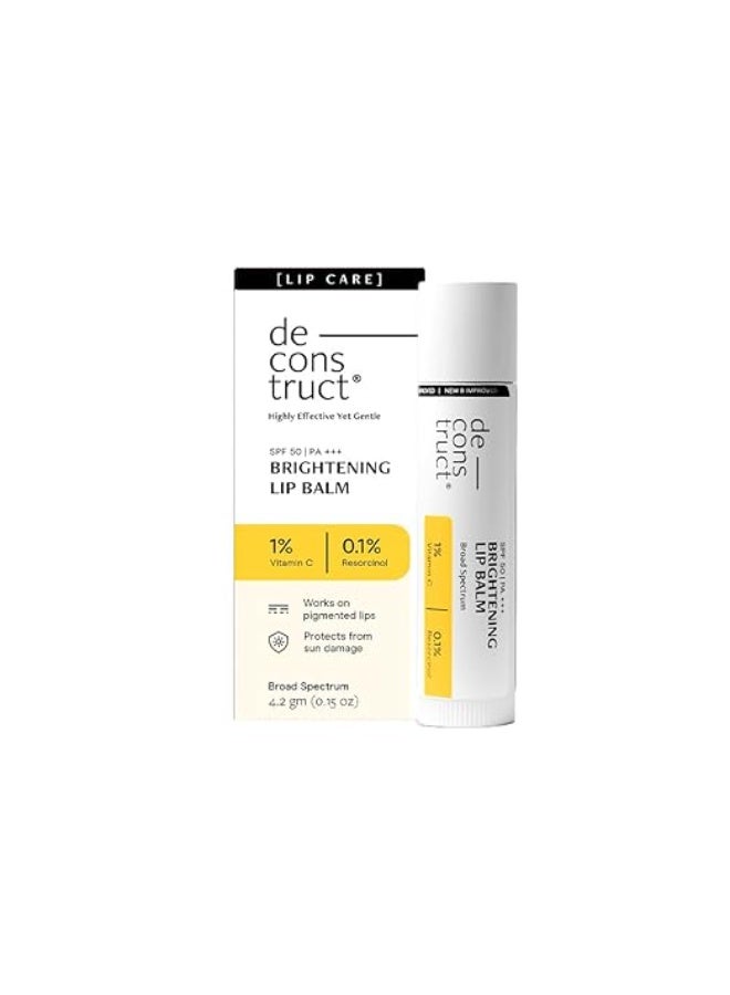 Deconstruct Brightening Lip Balm SPF 50 | Vitamin C & Resorcinol | Moisturizes Dry, Chapped Lips & Brightens Pigmented Lips | Vitamin E & Murumuru Butter | 4.2g - Image 1