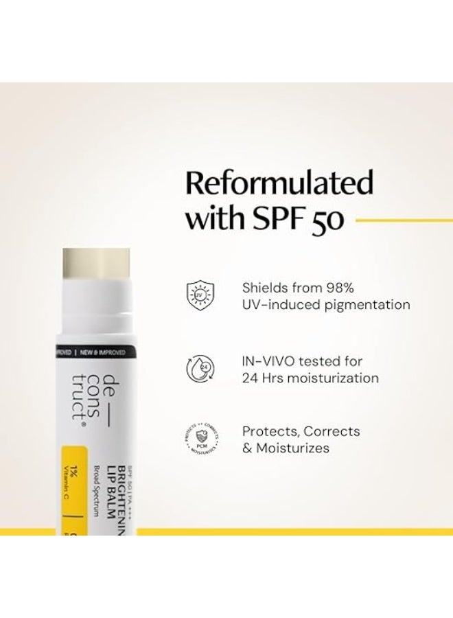Deconstruct Brightening Lip Balm SPF 50 | Vitamin C & Resorcinol | Moisturizes Dry, Chapped Lips & Brightens Pigmented Lips | Vitamin E & Murumuru Butter | 4.2g - Image 2