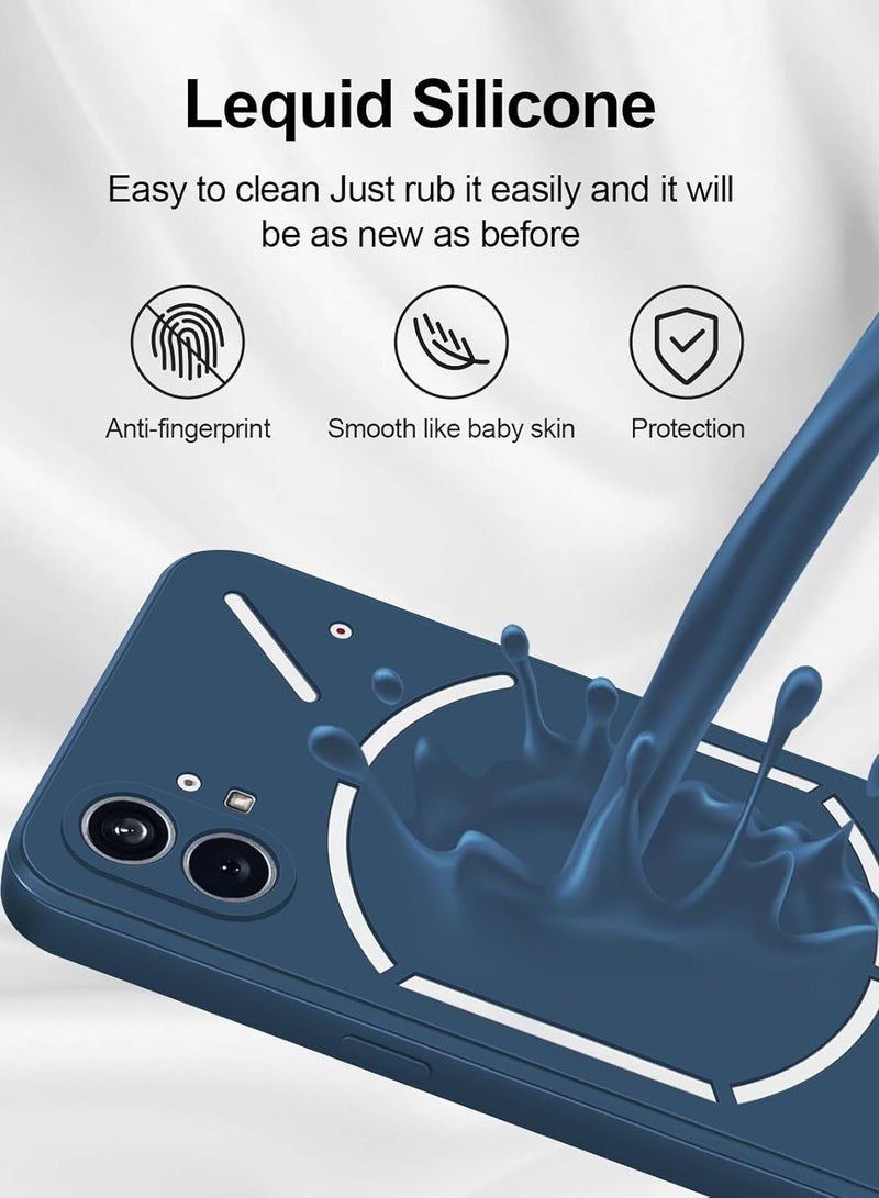 BORTONY Nothing Phone 1 Case Cover Liquid Silicone Case Camera Protection Cover Shockproof Protective Case with Microfiber Lining For Nothing Phone 1 - Image 4