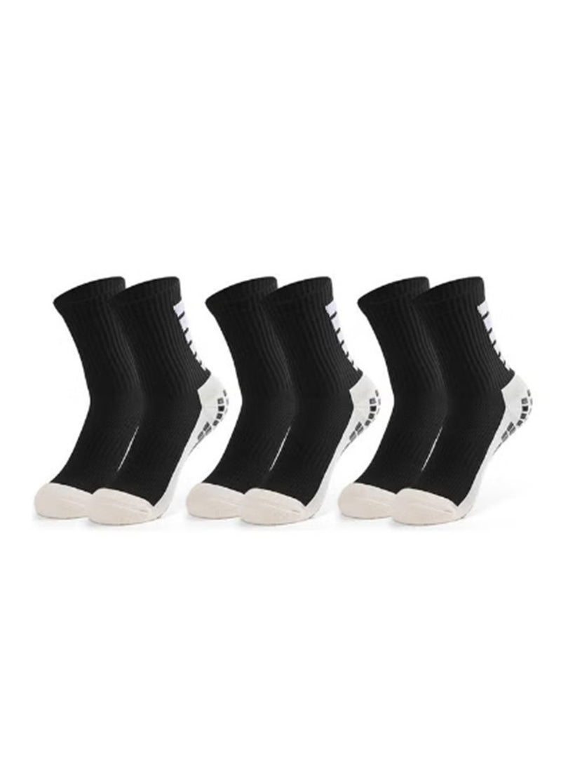 Generic 3 Pairs Men Anti-slip Football Sport Socks Sets Thicken Soft High Elastic Breathable Basketball Sock  - Image 2