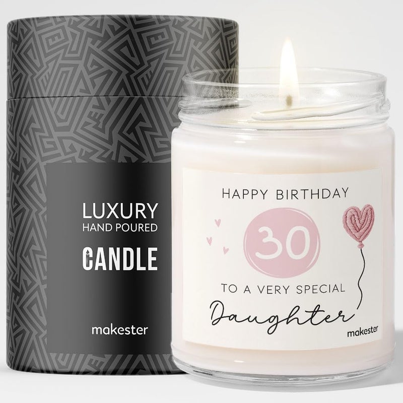 Makester 30th Birthday Gifts for Daughter - Luxury Soy Wax - Vanilla, Jasmine, Sugared Almond - Makester - Image 1