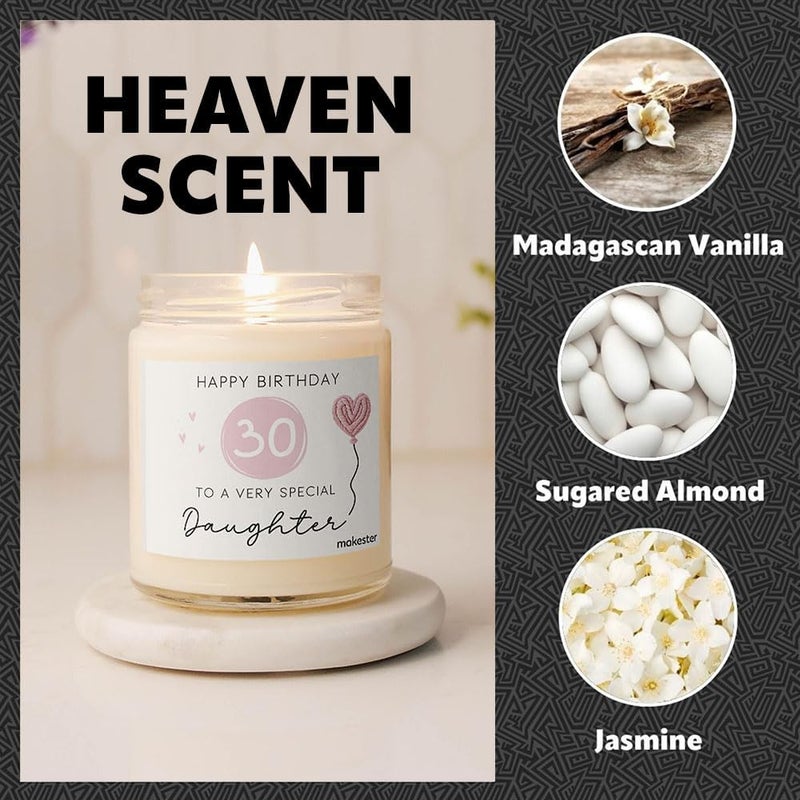 Makester 30th Birthday Gifts for Daughter - Luxury Soy Wax - Vanilla, Jasmine, Sugared Almond - Makester - Image 5