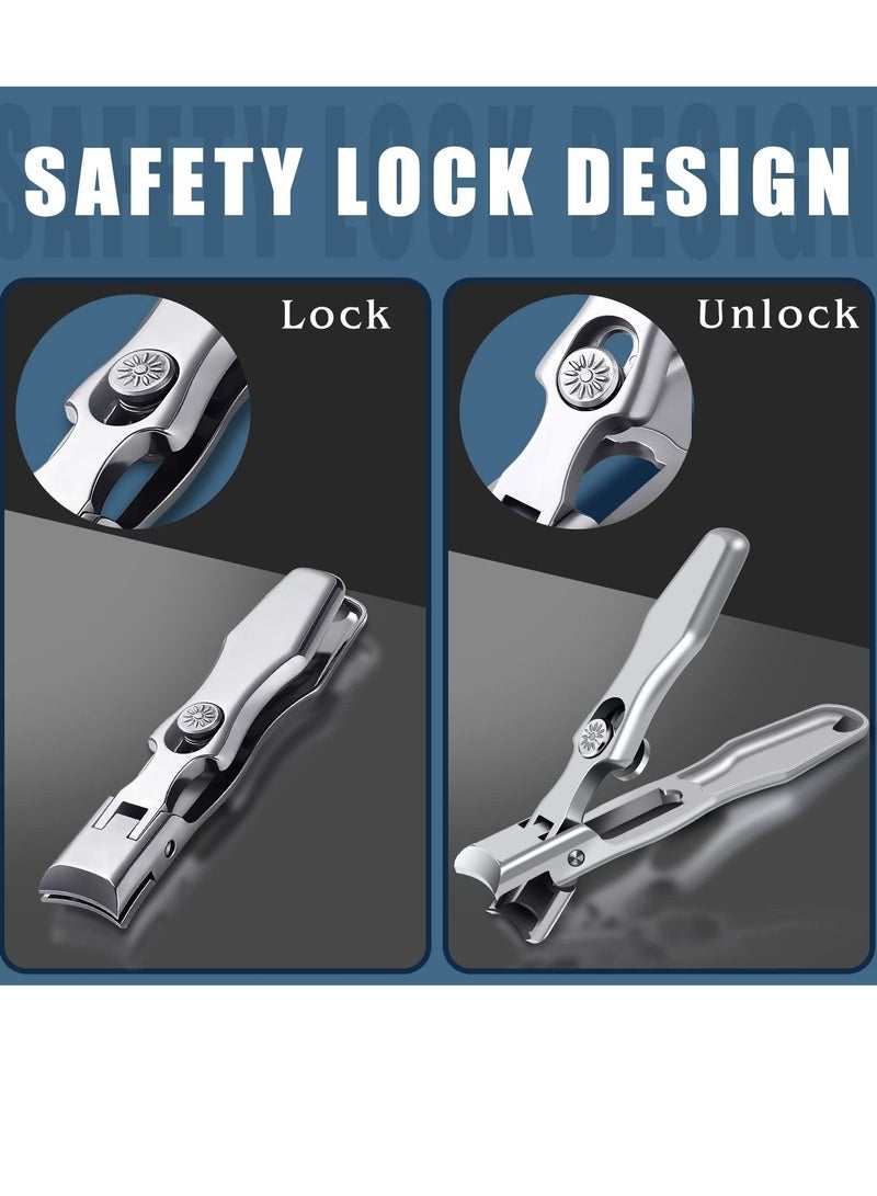 SYOSI Nail Clippers for Men Thick Nails Professional Extra Large Heavy Duty Toe Nail Clippers for Seniors, Stainless Steel Wide Jaw Opening No Splash Fingernail Cutters Long Handle with Catcher File - Image 4
