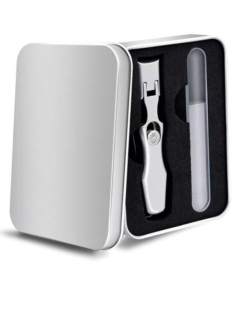 SYOSI Nail Clippers for Men Thick Nails Professional Extra Large Heavy Duty Toe Nail Clippers for Seniors, Stainless Steel Wide Jaw Opening No Splash Fingernail Cutters Long Handle with Catcher File - Image 5