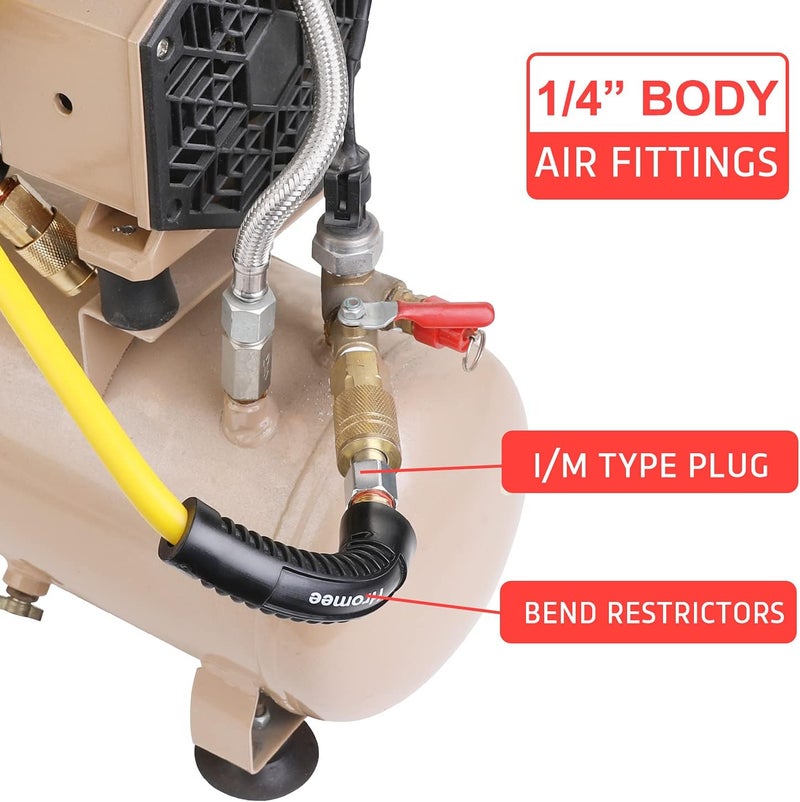 Hromee Air Compressor Hose 1/4 Inch x 50 Feet Hybrid Hose with Fittings, 1/4" Industrial Quick Coupler and Plug Kit - Image 3
