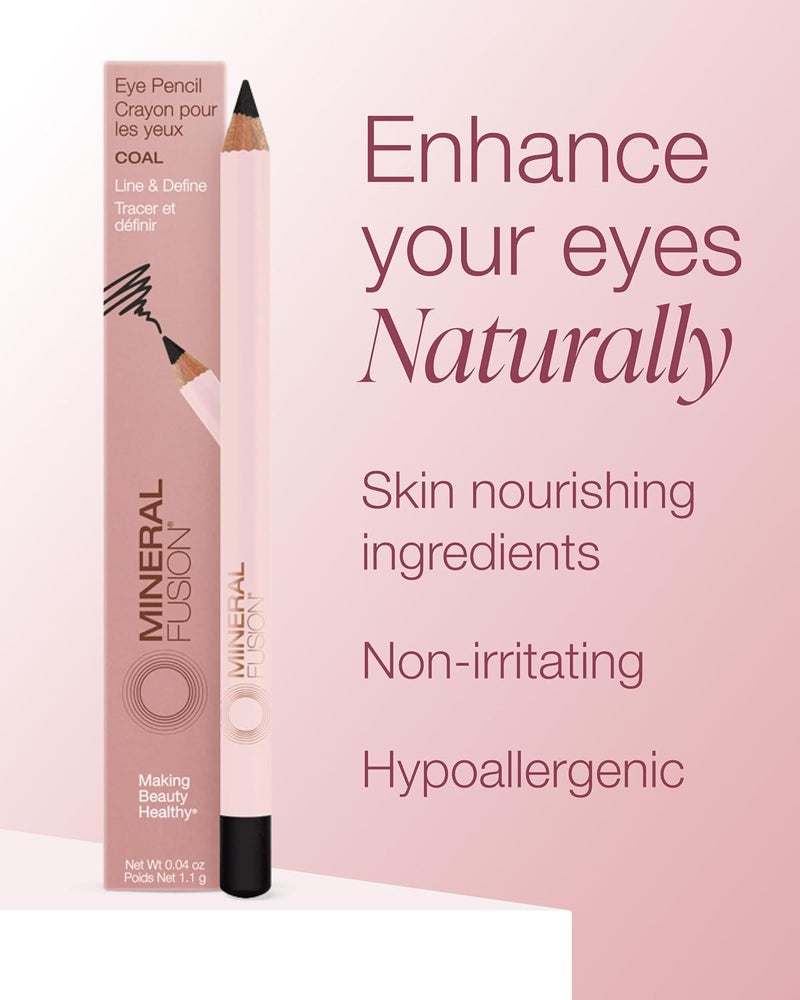 Mineral Fusion Eye Pencil in Coal - Hypoallergenic Black Eyeliner with Chamomile, Meadowfoam & Vitamin E, 0.04 Oz - Image 5