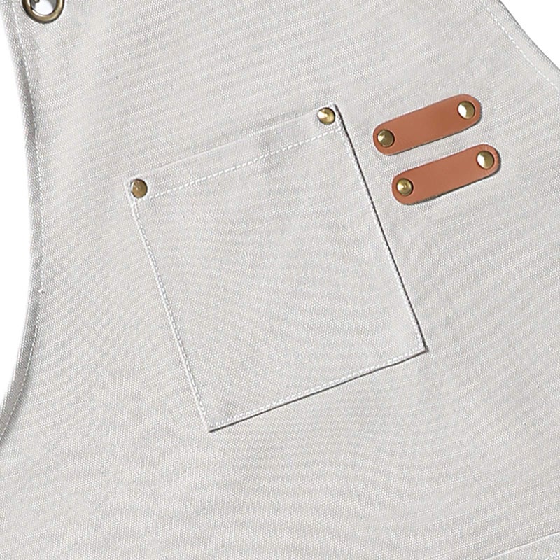 AFUN Chef Aprons for Men Women with Large Pockets, Cotton Canvas Cross Back Heavy Duty Adjustable Work Apron, Size M to XXL(Beige) - Image 3