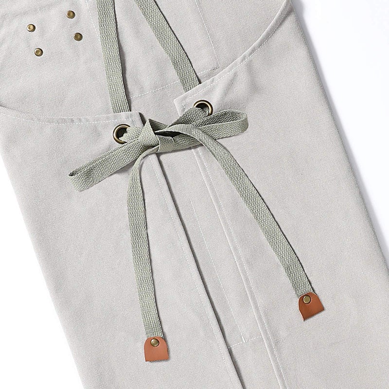 AFUN Chef Aprons for Men Women with Large Pockets, Cotton Canvas Cross Back Heavy Duty Adjustable Work Apron, Size M to XXL(Beige) - Image 5