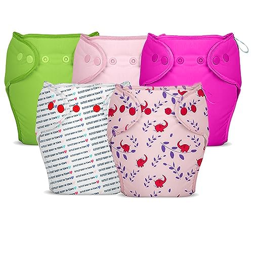 Bumberry New & Improved Smart Nappy For New Born Baby (LXL |10-18 months) | Holds Upto 3 Pees With Extra Absorbtion & 100% Leak Protection All in One Cloth Diaper For Just Borns - 5 Pcs - Kit 1 - Image 1