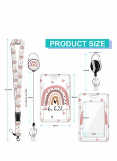 Excefore ID Badge Holder with Lanyard and Retractable Reel Clip, Boho Card Name Tag Vertical Protector Bage Clips for Nurse Nursing Doctor Student  - Image 4
