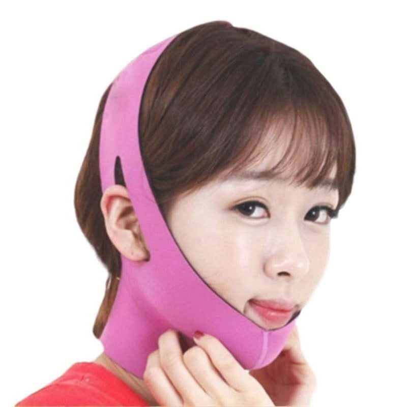 VENEXA Face Slimming Belt VShape Face Masks for Double Chin Shaper for Men Women Facial Lift Slim Cheeks Lifting Reusable Belt Facial Anti Wrinkle Chin Strap Pack of 1 DARK PINK - Image 1