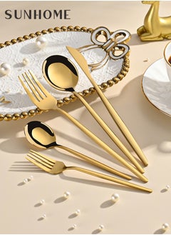 Sunhome SUNHOME 30-Piece Stainless Steel Cutlery Set Gold  - Image 2