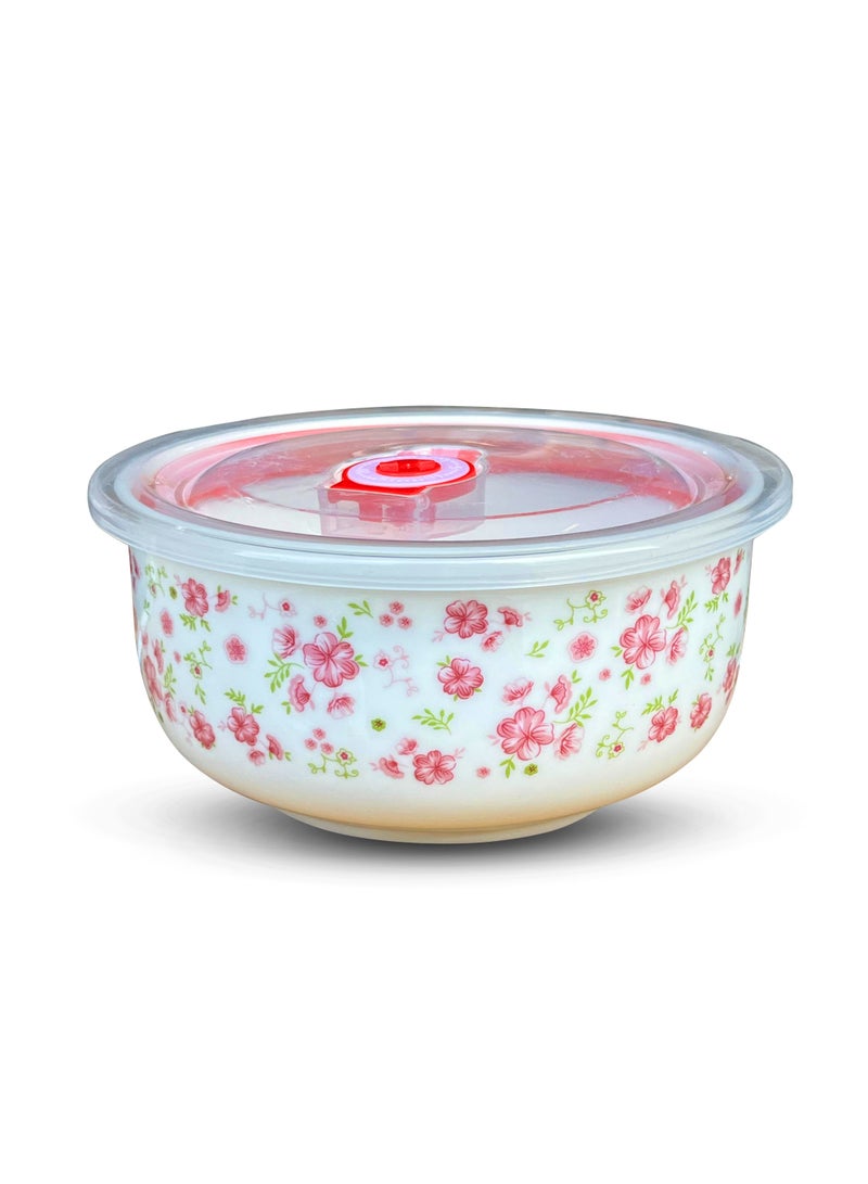 Ceramic 3-Piece Bowl Set with Airtight Lids – Floral Design No. 4 – Prep, Store, and Serve – Ideal for Soups, Salads, Fruits, and More - Image 2