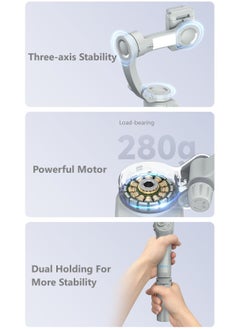 TOKQI 3-Axis Smartphone Stabilizer, AI Smart Tracking, Powerful Motor, 8 Stabilization Modes, Large Capacity Battery, Long Battery Life, Adjustable Fill Light, With Tripod, Video Stabilizer For YouTube and TikTok  - Image 4