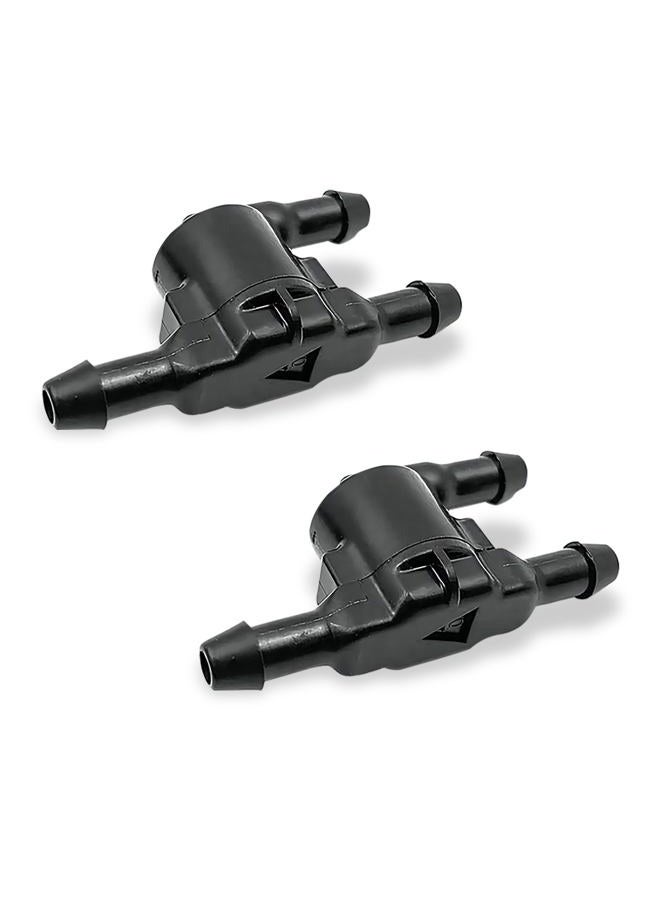 Flygun 2 PCS Car Windshield Wiper Washer Check Valve, 3 Port Cleaning Nozzle Replacement 8532128020, Wiper Spray Pipe Cleaning Connector Accessory, Compatible with Toyota Lexus (Black) - Image 1
