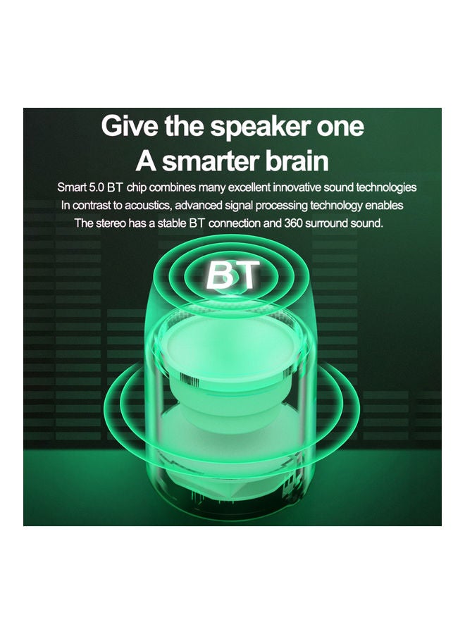 NIBEMINENT Portable Wireless Bluetooth 5.0 Speaker V8019GR_P Green  - Image 4