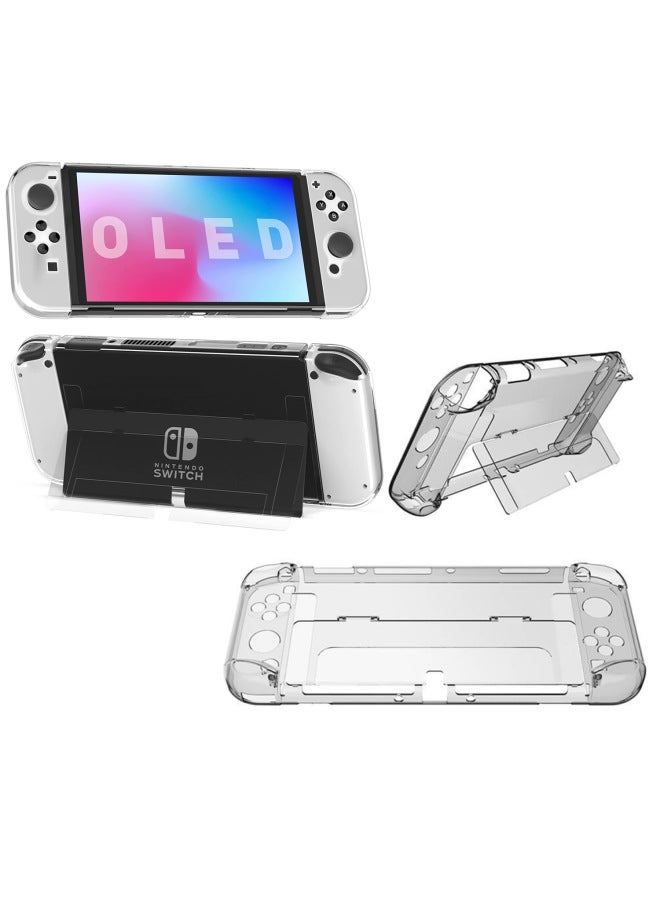 general Switch OLED Transparent Protective Case Removable Backplane Transparent Pc Crystal Case NS Host Protective Case Wholesale-Product Color:Transparent-Model:Switch Crystal Shell - Image 2